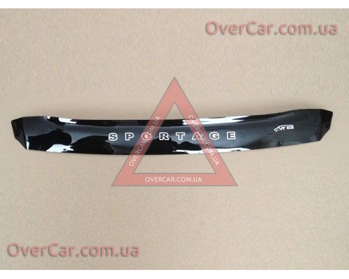 Мухобойка, дефлектор капота KIA Sportage 2005-2010 Короткая (Vip Tuning)