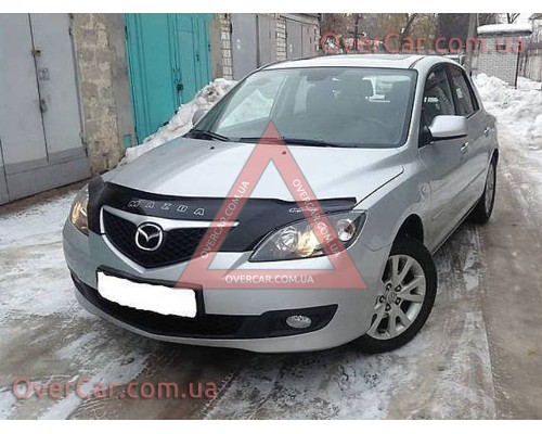 Мухобойка, дефлектор капота Mazda 3 2003-2009 Хэтчбек (Vip Tuning)