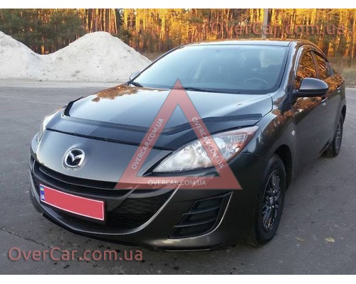 Мухобойка, дефлектор капота Mazda 3 2009-2013 Седан, Хэтчбек (Vip Tuning)