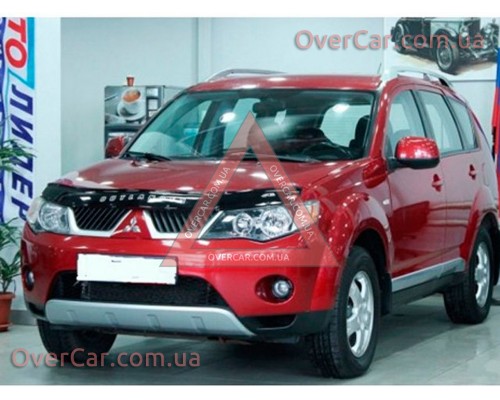 Мухобойка, дефлектор капота Mitsubishi Outlander XL 2007-2012 (Vip Tuning)