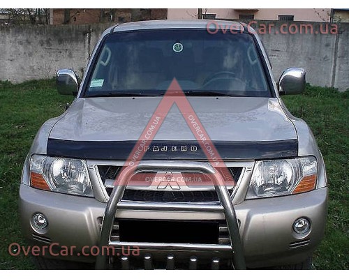 Мухобойка, дефлектор капота Mitsubishi Pajero 3 1998-2006 (Vip Tuning)