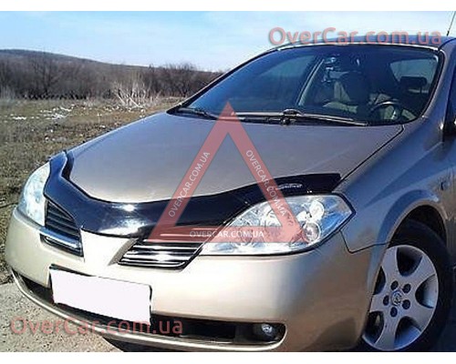 Мухобойка, дефлектор капота Nissan Primera P12 2001-2008 (Vip Tuning)