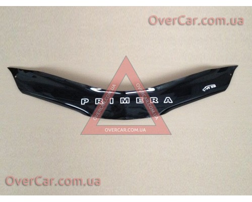 Мухобойка, дефлектор капота Nissan Primera P12 2001-2008 Короткая (Vip Tuning)
