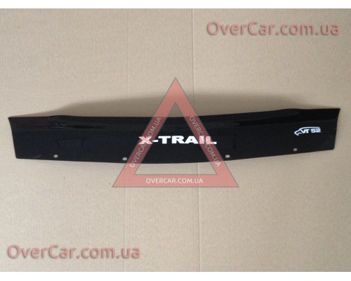 Мухобойка, дефлектор капота Nissan X-Trail 2001-2006 Короткая (Vip Tuning)