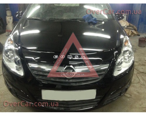 Мухобойка, дефлектор капота Opel Corsa D 2007-2014 (Vip Tuning)