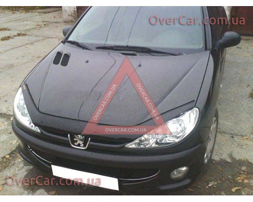 Мухобойка, дефлектор капота Peugeot 206 1998-2009 (Vip Tuning)