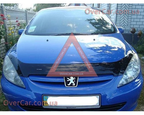 Мухобойка, дефлектор капота Peugeot 307 2001-2005 (Vip Tuning)