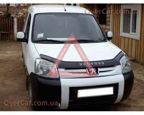 Мухобойка, дефлектор капота Peugeot Partner 2002-2008 (Vip Tuning)