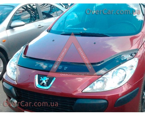 Мухобойка, дефлектор капота Peugeot 307 2005-2008 (Vip Tuning)