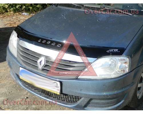 Мухобойка, дефлектор капота Renault Logan 2005-2013 (Vip Tuning)