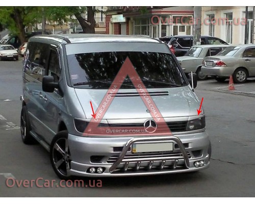 Реснички на фары Mercedes Vito 1996-2003 Прямые